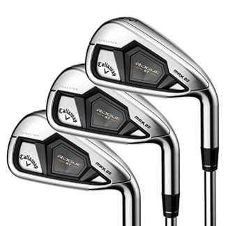 Callaway Set di ferro da golf Rogue ST Max OS (mano sinistra, albero in acciaio, rigido, 6 ferro - PW, set di 5 mazze)
